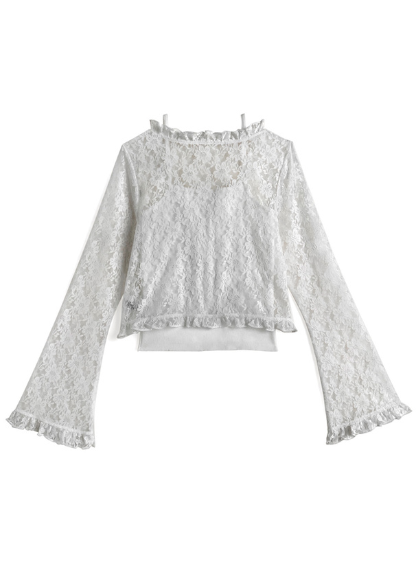 レースボレロ×ニットキャミアンサンブル