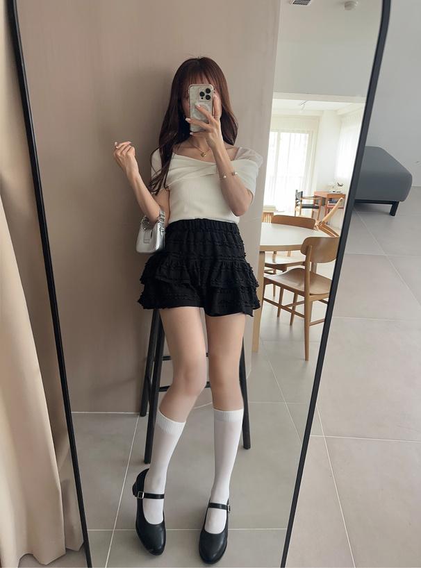 オフショルダーリボンリブニットトップス[lt84] | レディース