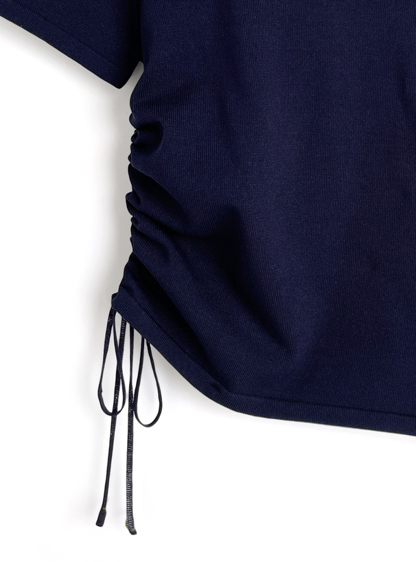 サイドドロストオフショルダーニットトップス