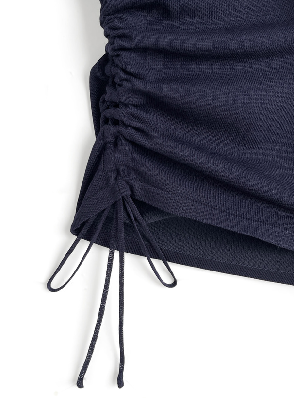 サイドドロストオフショルダーニットトップス