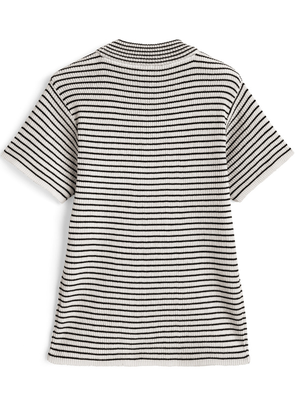 ボーダー柄ハイネックニットトップス[lt94] | レディースファッション