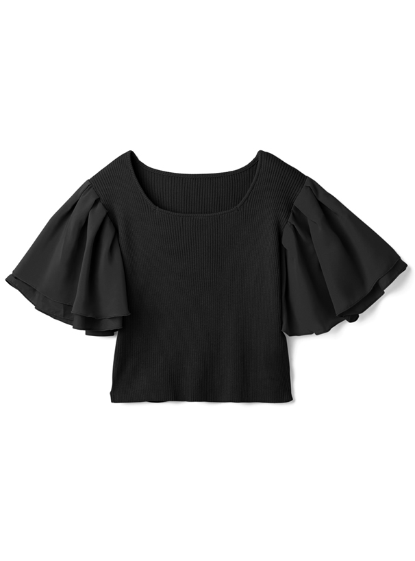 シフォンスリーブトップス