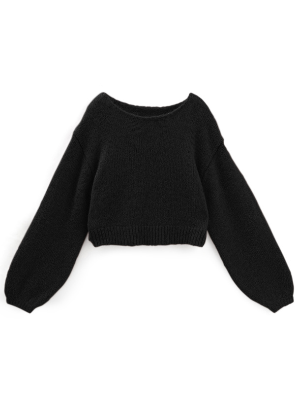 モヘヤタッチショート丈ニットトップス