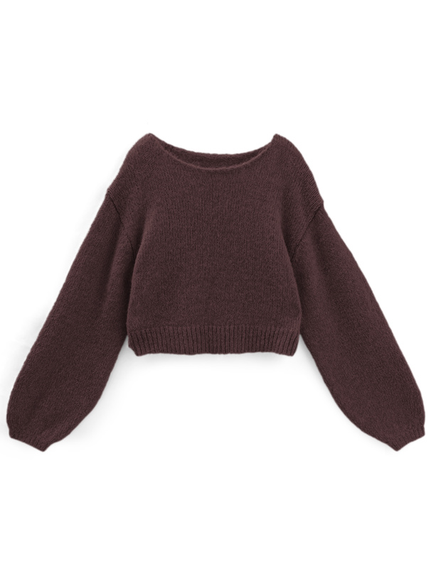 モヘヤタッチショート丈ニットトップス