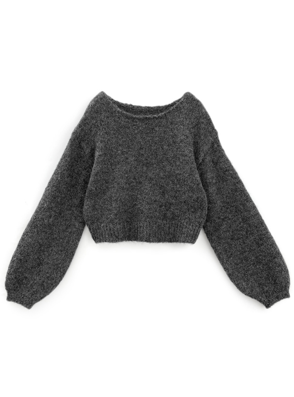 モヘヤタッチショート丈ニットトップス