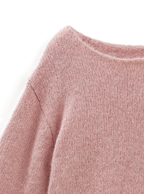 モヘヤタッチショート丈ニットトップス