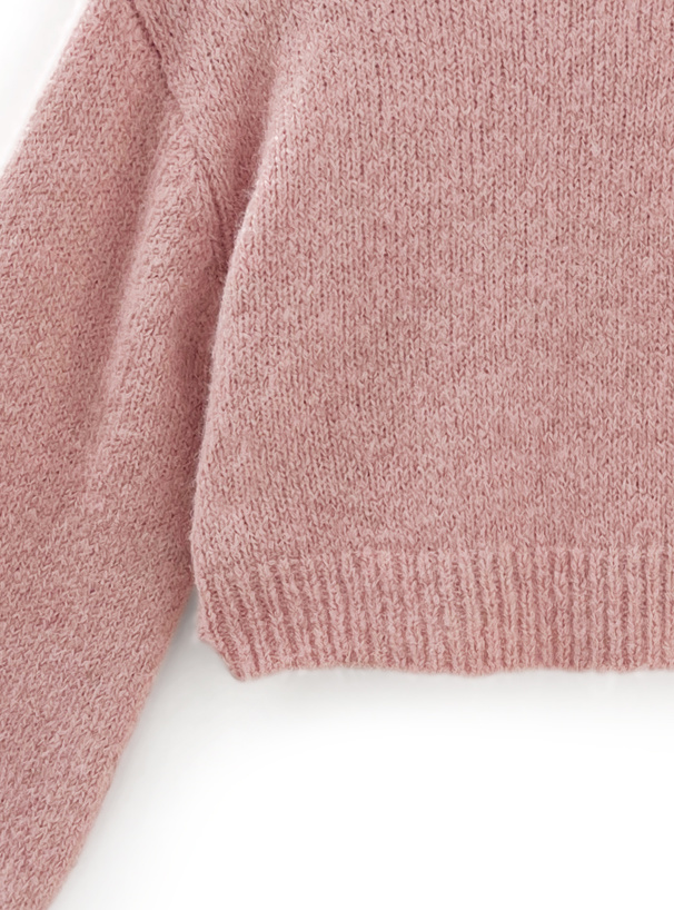 モヘヤタッチショート丈ニットトップス