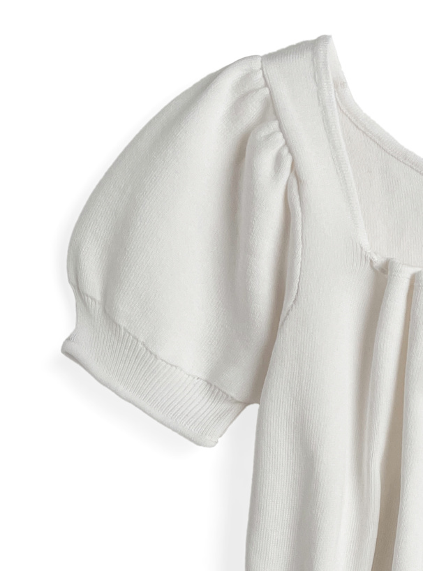 ネックドロストリボンニットトップス