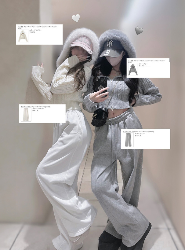 ファーフードダブルジップケーブルニットカーディガン