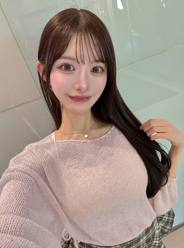 ドロストリボンラメニットトップス