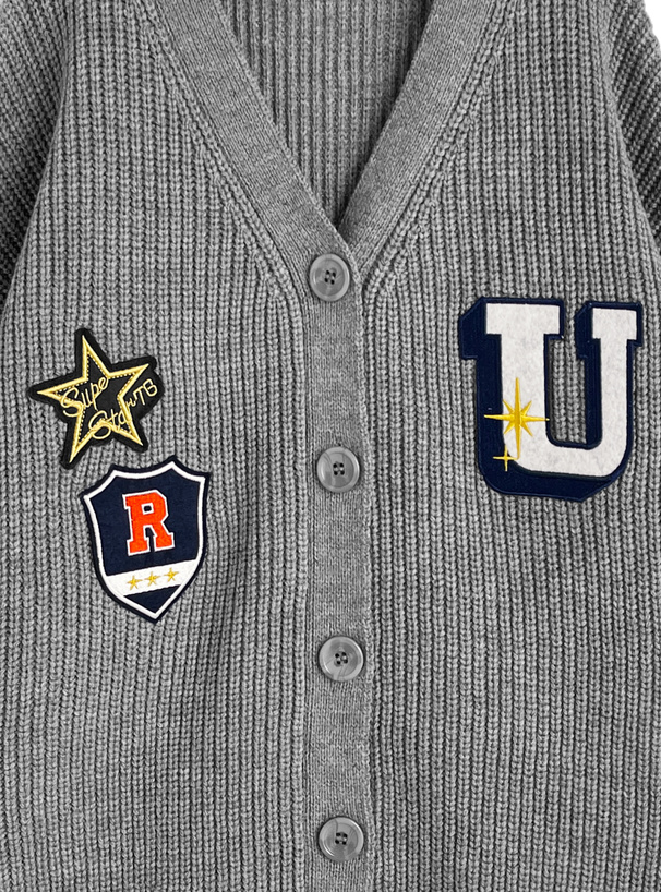 ワッペンVネックニットカーディガン[mb1623] | レディースファッション