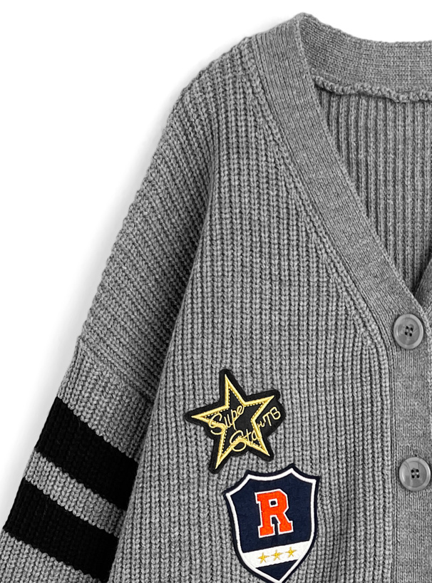 ワッペンVネックニットカーディガン[mb1623] | レディースファッション