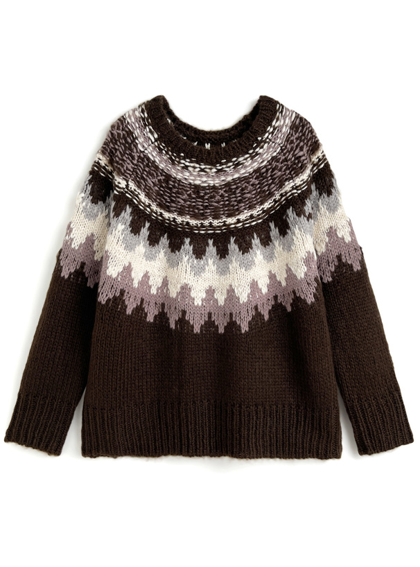 ノルディック柄ニットトップス[mb1626] | レディースファッション通販