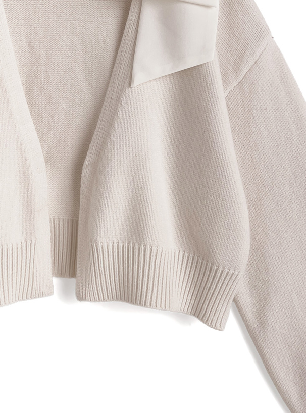 ショルダーリボンニットカーディガン