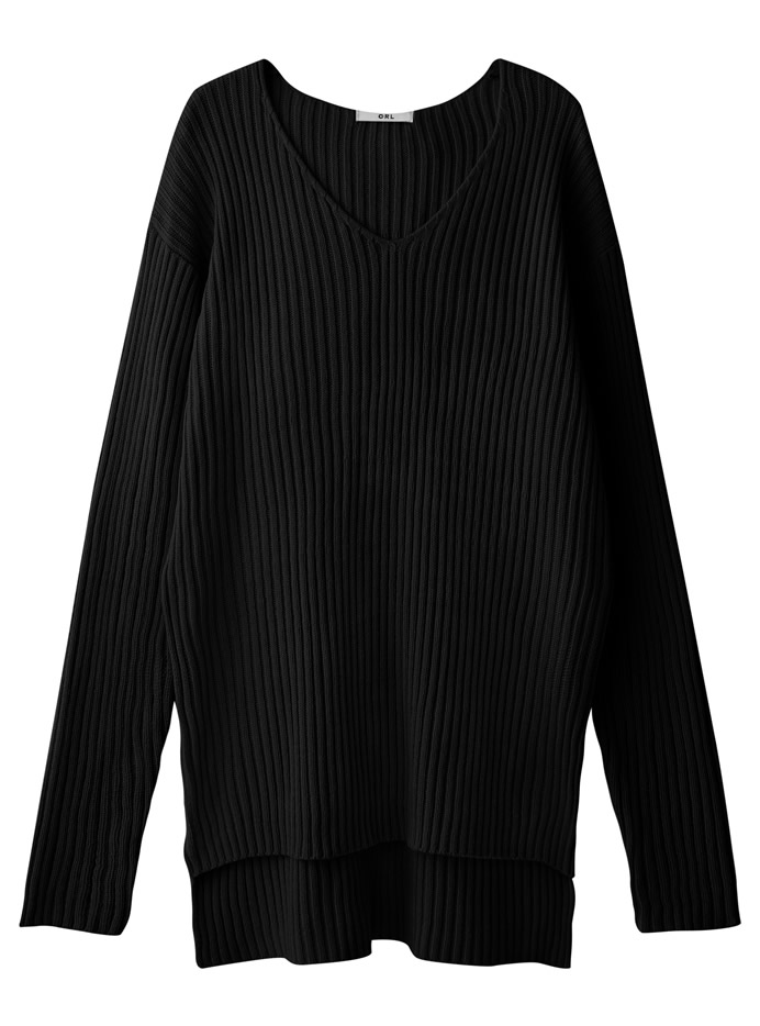 ゆるバックヘムニットワンピース