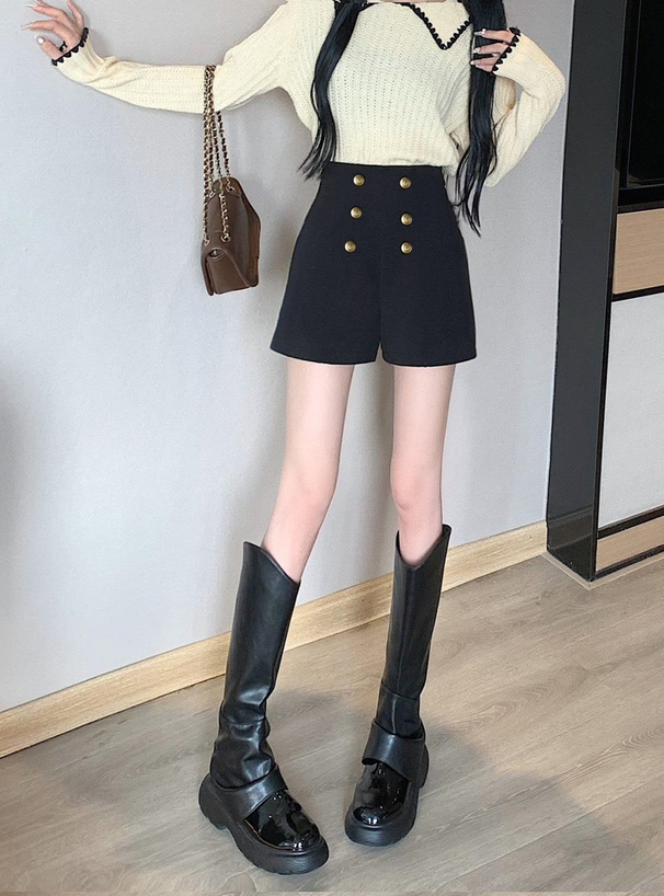 ヴィンテージボタンハイウエストショートパンツ