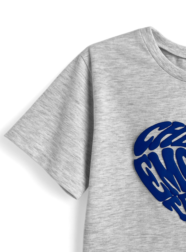 発泡ハートロゴショート丈Tシャツ