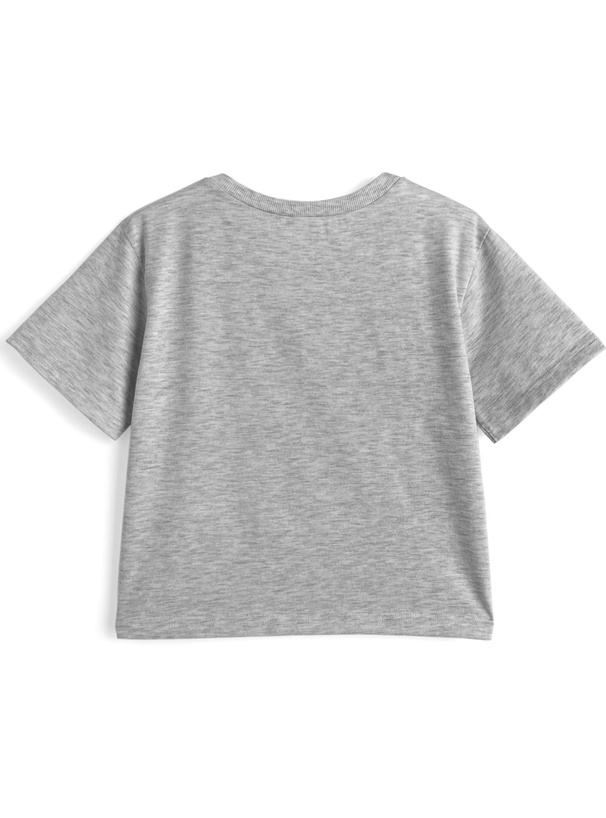 発泡ハートロゴショート丈Tシャツ