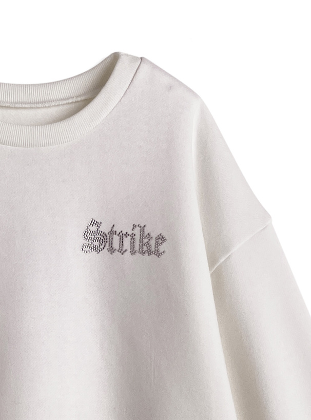 ラインストーンロゴスウェットトップス[mf044] | レディース