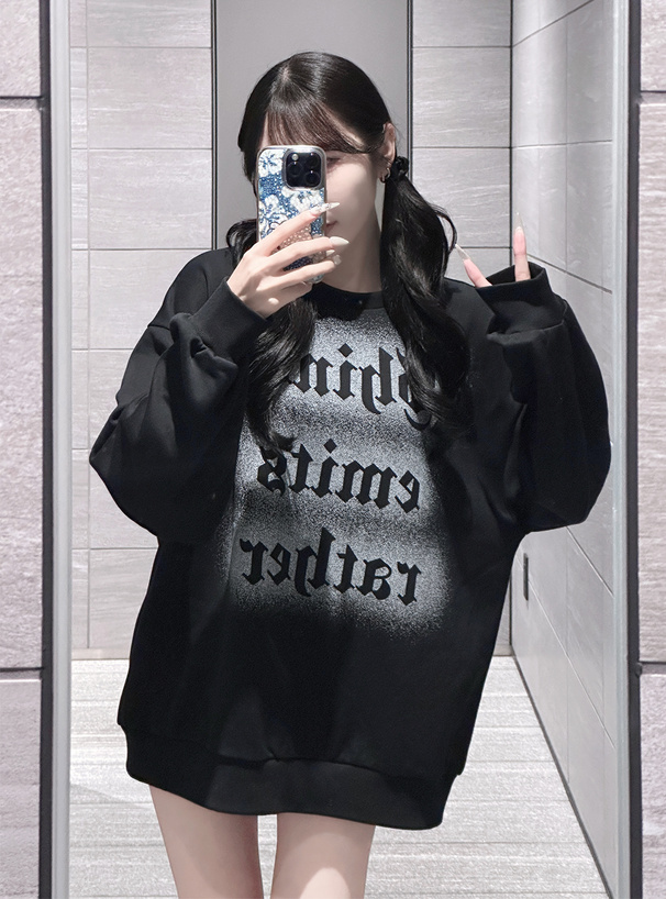 スプレーロゴプリントスウェットトップス[mf046] | レディース