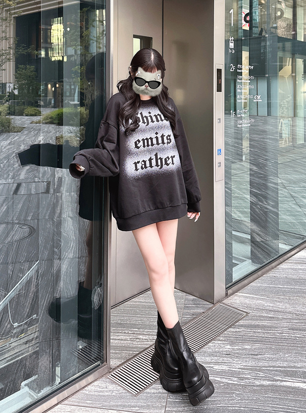 スプレーロゴプリントスウェットトップス[mf046] | レディース