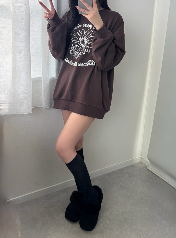 ラインストーンフラワーロゴスウェット[mf047] | レディース