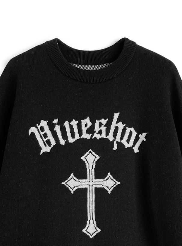 クロスロゴニットトップス