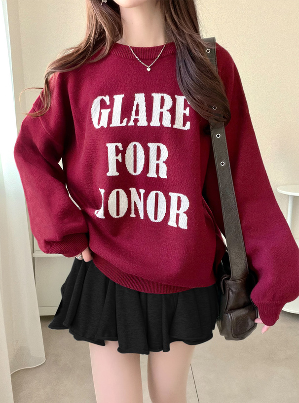 ロゴジャガードニットトップス