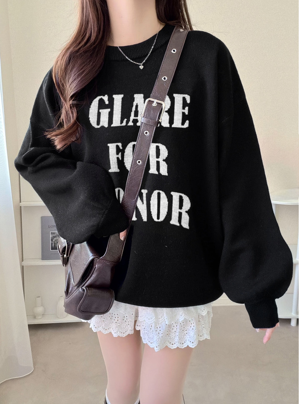 ロゴジャガードニットトップス