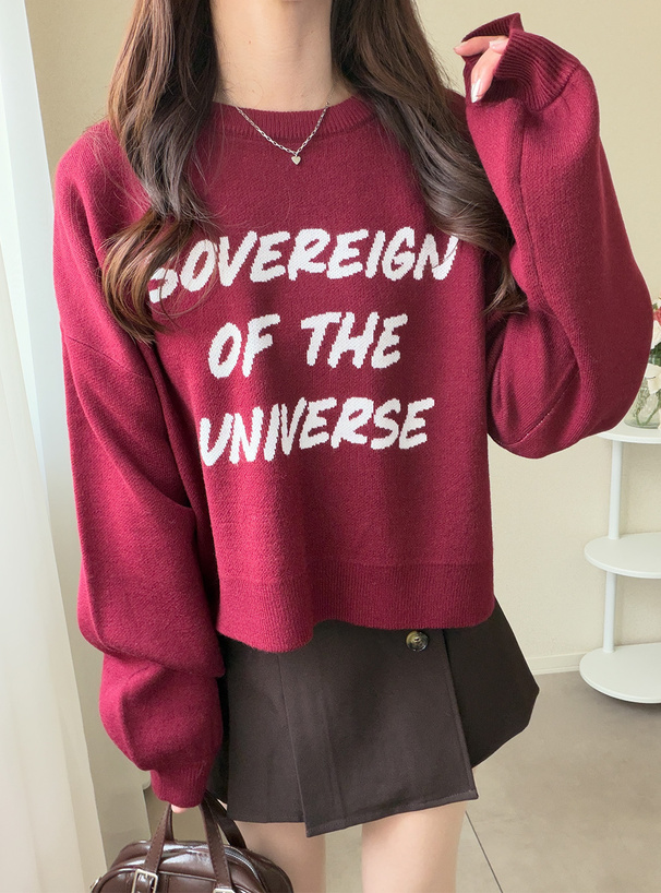 ロゴジャガードニットトップス