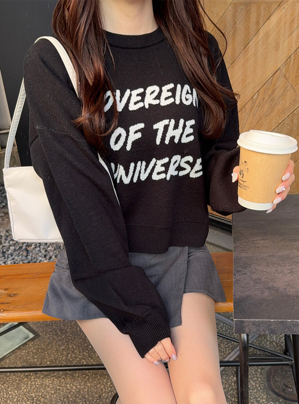 ロゴジャガードニットトップス