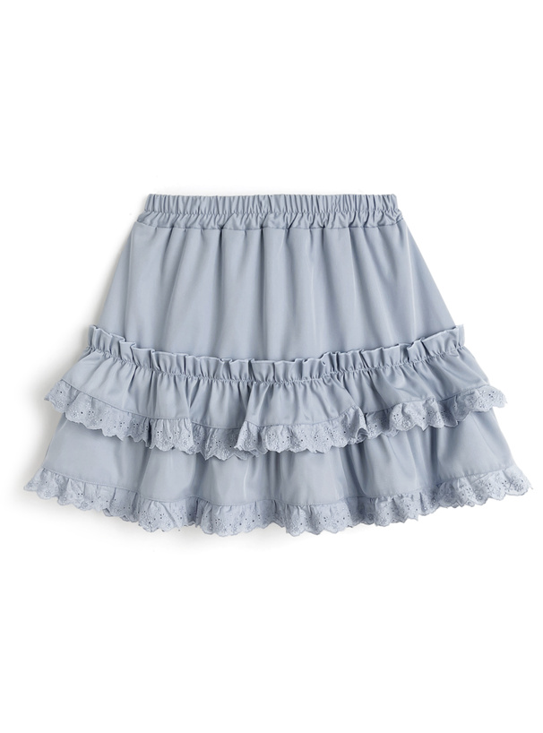 レースフリルティアードミニスカート