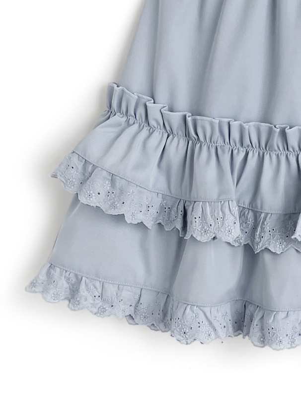 レースフリルティアードミニスカート