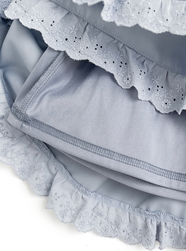 レースフリルティアードミニスカート