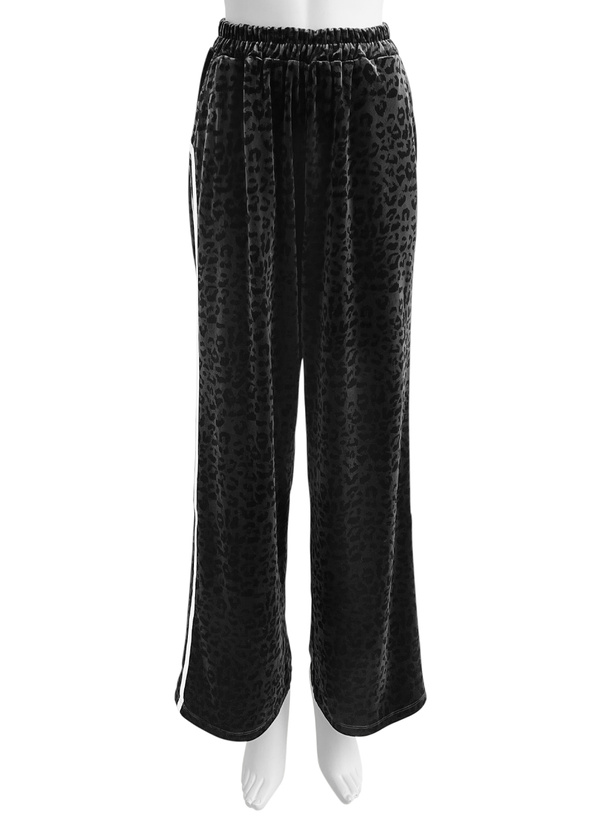 レオパード柄サイドラインベロアパンツ[mh116] | レディース