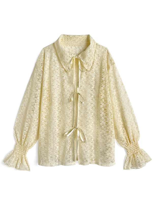 レースリボンカーディガン