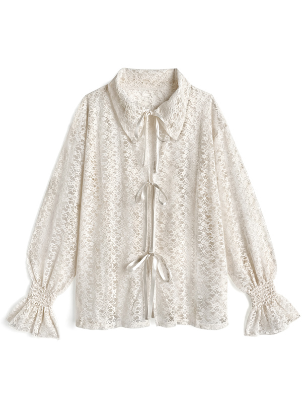 レースリボンカーディガン