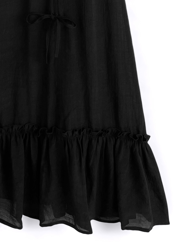 レースフリルドロストキャミソールワンピース