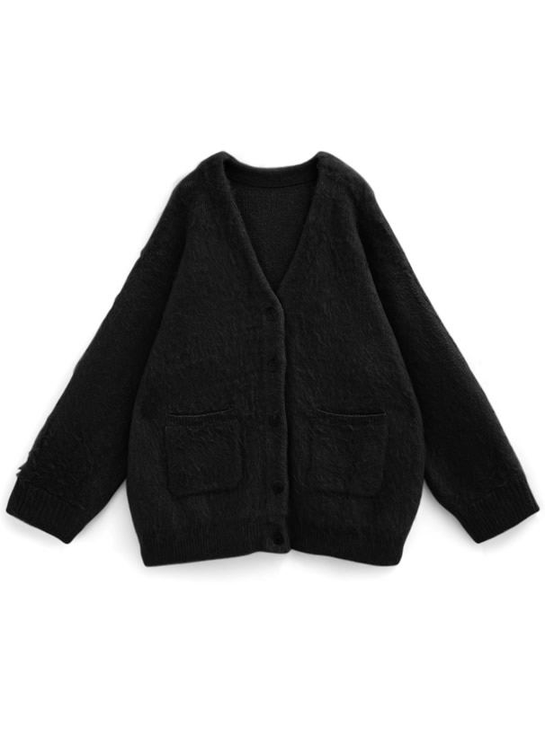 Vネックオーバーニットカーディガン
