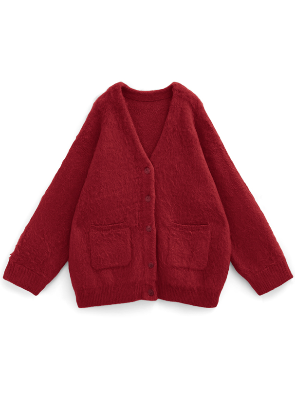 Vネックオーバーニットカーディガン