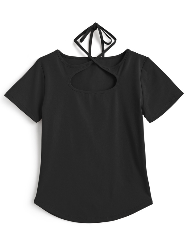 2WayリボンネックTシャツ[mh91]