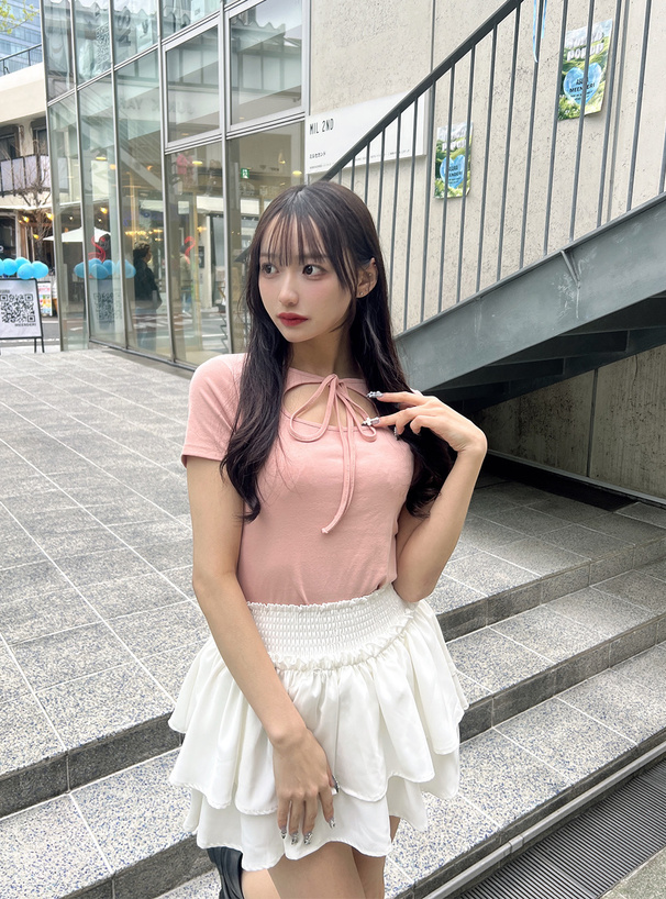 2WayリボンネックTシャツ