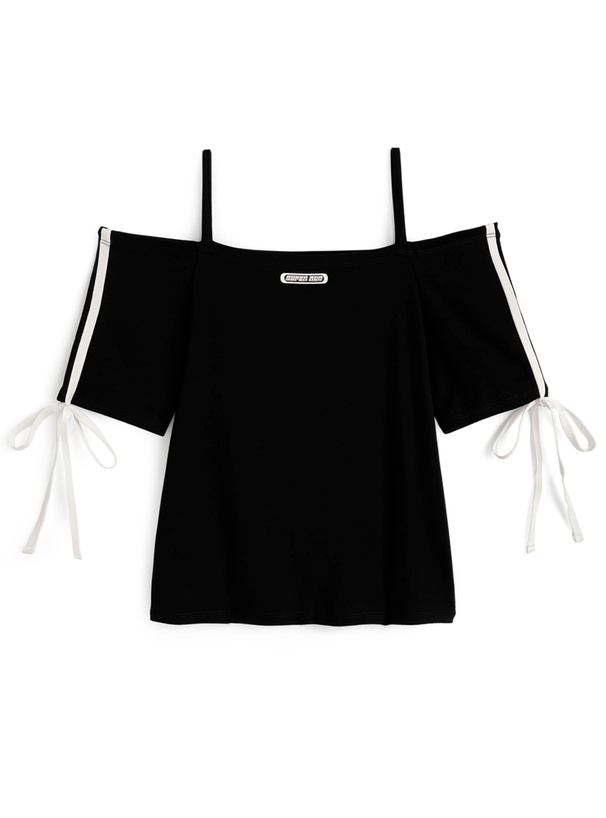 サイドリボンラインオフショルダートップス[mh99] | レディース