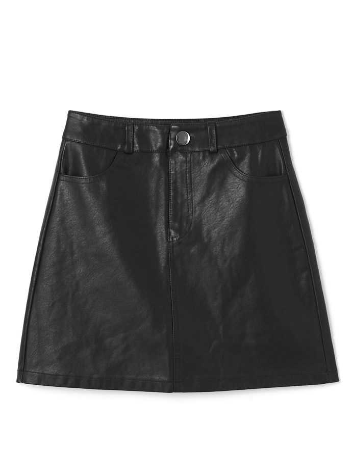 インパン付きレザーミニスカート