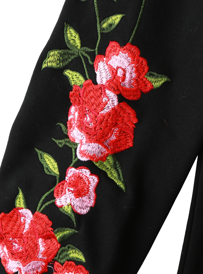 ロングスリーブ刺繍スウェットトップス