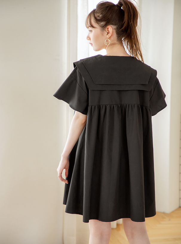 リボンタイ付きダブルセーラーカラーミニワンピース Nh03 レディースファッション通販のグレイル Grl 公式