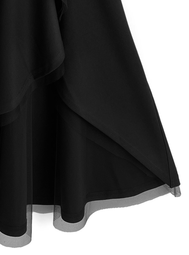 ラッフルチュールアシンメトリーロングスカート