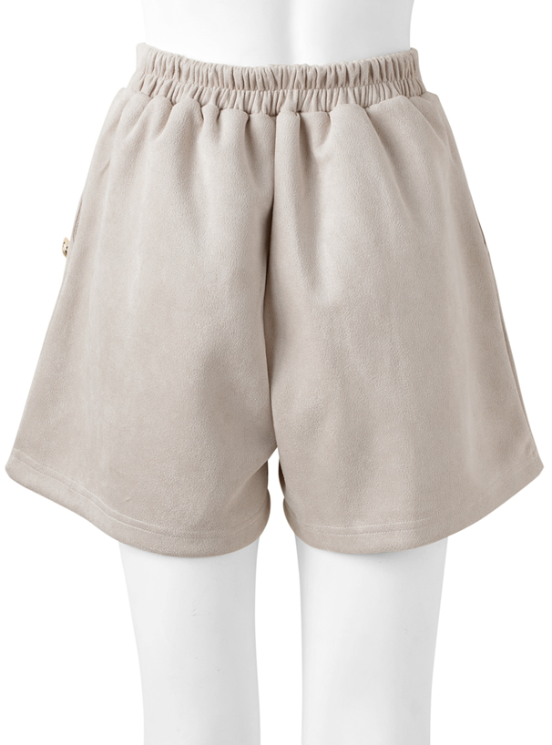 サイドボタンスエードポンチショートパンツ