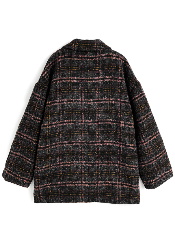 極美品✨️￥7.9万　23AW　ノーブル　ファブリックボタンスリーブチェックコート Noble（ノーブル）の「ファブリックボタンスリーブチェック