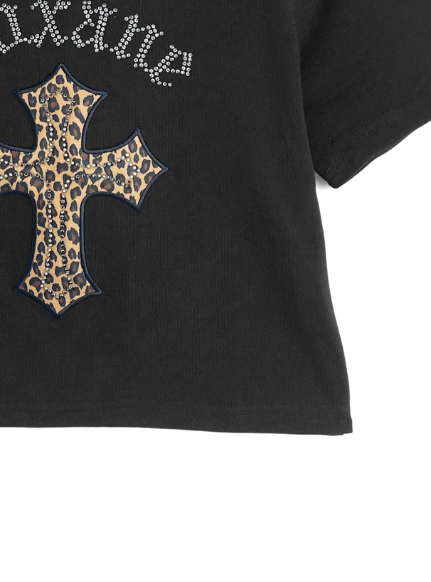 NINETYNINE レオパードロゴ Tシャツ ロゴレオパード柄クロスTシャツ[nk97] | レディースファッション